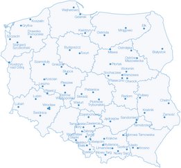 Mapa svih NephroCare centara za dijalizu u Poljskoj