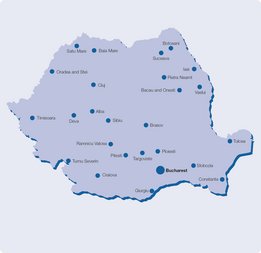 Mapa svih NephroCare centara za dijalizu u Rumuniji